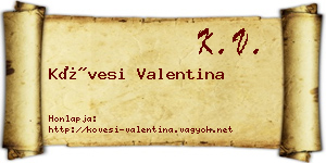 Kövesi Valentina névjegykártya